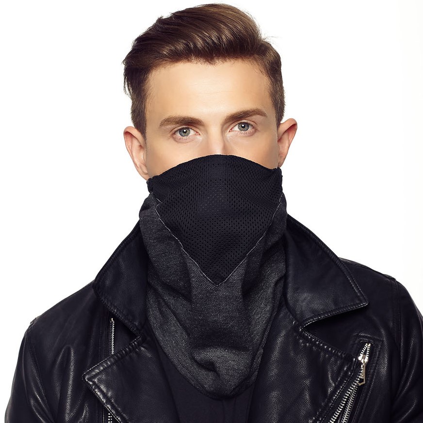 black scarf mask